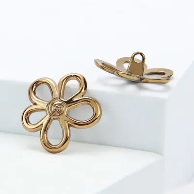 Irregular Small Floral Hollow Metal Buttons for Coats - 9