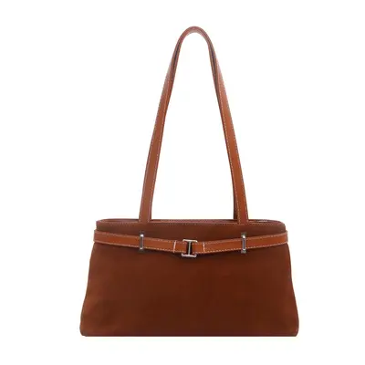 Small Square Handbag with Belt Detail, Single Shoulder Bag - 9