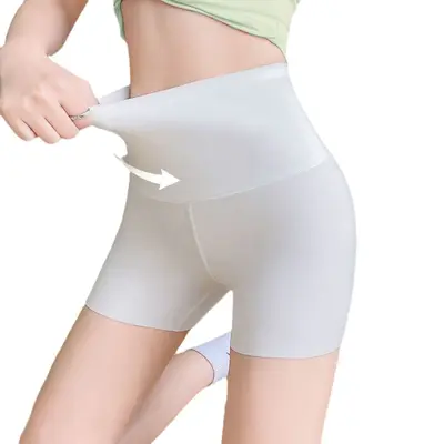 Kadın Yaz Buz İpeği Dikişsiz Üç Çeyrek Yoga Şortu, Transparan Olmayan Tayt - 6