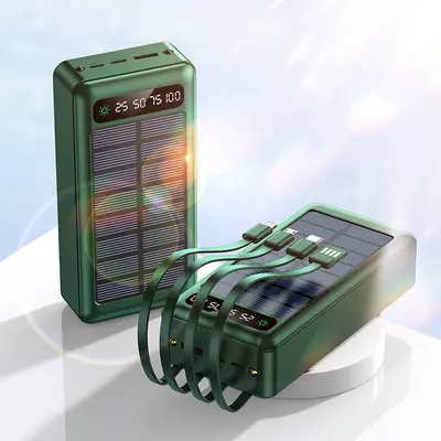 Grenzüberschreitender Bestseller Solar-Powerbank 20000 ultragroße Kapazität mit integriertem Kabel tragbar Großhandel mobile Stromquelle - 9