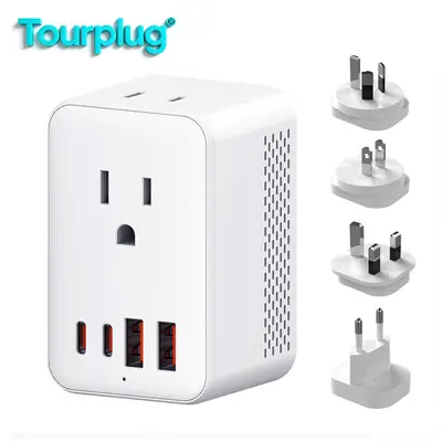 220V to 110V Step-Down Travel Converter Socket GaN20W