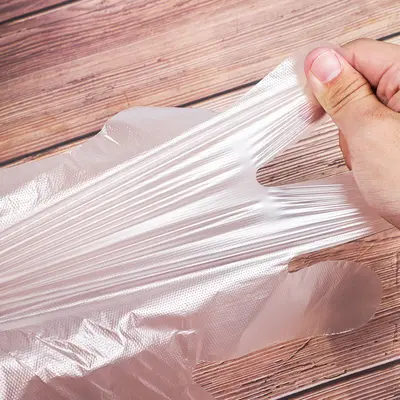 Gıda sınıfı tek kullanımlık film eldiven, kalın, 100 adet