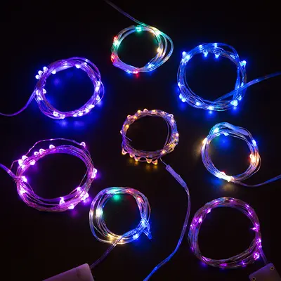 LED Copper Wire String Light, Button Battery, Christmas Decor