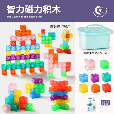 Transparent Magnetic Block Building Set, Educational Toy, Large Pieces - 10