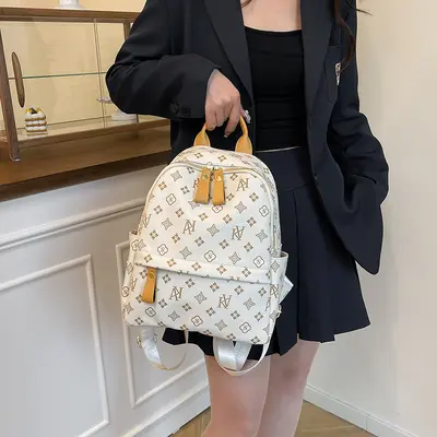 Women's Soft Leather Backpack, Large Capacity Travel Rucksack for Students - 4