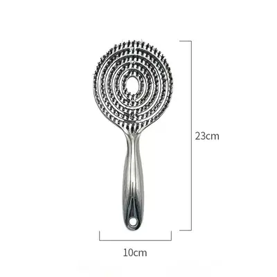 Boar Bristle Massage Comb, Silver-Plated, Lollipop-Shaped Mosquito Coil Comb - 7