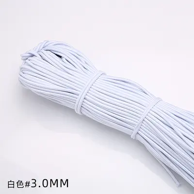 Round Elastic Rubber Band, High Elasticity, Black and White Latex - 9