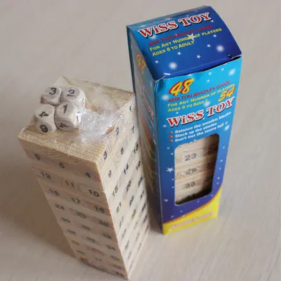 54-Piece Wooden Stacking Blocks Set, Primary Colours