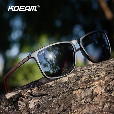 KDEAM neue große quadratische polarisierte Sonnenbrillen Outdoor-Schutz Angeln Fahren Brille KD705-PLUS