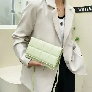 Large Plaid Women's Crossbody Bag, Square Handbag with Shoulder Strap - 13