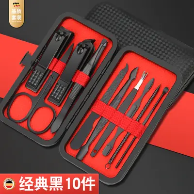 Grenzüberschreitende Nagelschere, Maniküre-Set, schwarz und rot, 24-teiliges Set, schräge Nagelschere, einteiliges Maniküre-Set, Nagelhautschere - 11