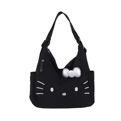 Cross-border Nylon Women's Bag 2026 New Style Large Capacity Cute Little Cat Single Shoulder Bag Bow Tote Bag Backpack - 8