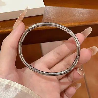 Titanium steel bracelet, silver, non-fading - 8