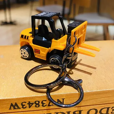 Alloy Construction Vehicle Excavator Keychain and Bag Charm, Couple Gift Set - 7