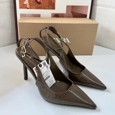 Women's Spring Khaki Green High-Heeled Stiletto Sandals - 7