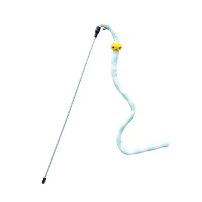 Tırtıl çanlı kedi oyuncağı, interaktif olta tipi kedi oyuncağı - 8