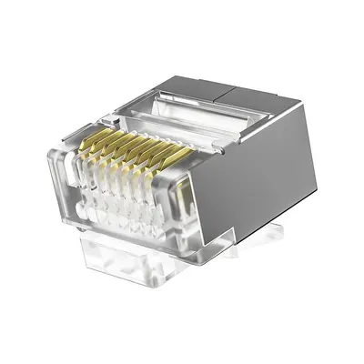 Kategori 6 RJ45 kristal uç, kısa gövde, korumalı 8P8C