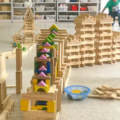 1000 Piece Archimedes Kapla Building Block Set, Natural Wood, Unpainted - 4