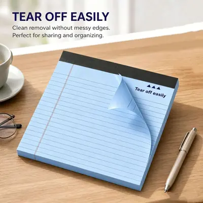 A4 6-Color Tear-Off Ruled Notepad, Portable Planning Notebook - 5