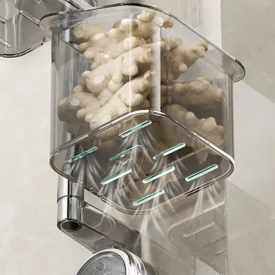 Küchenaufbewahrungsbox Saugnapf Zwiebel Ingwer Knoblauch