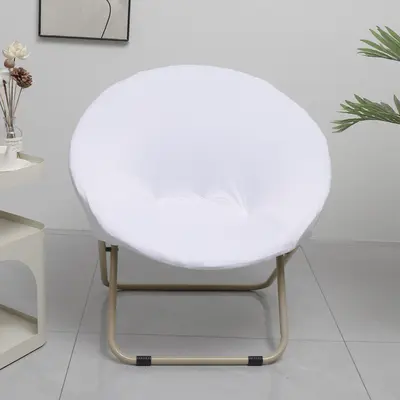 Solid color high elastic milk silk lazy chair cover moon chair cover dormitory chair cover office lunch break chair cover - 7