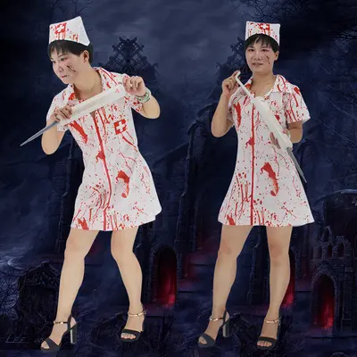 Halloween Costume White Bloody Ghost Outfit