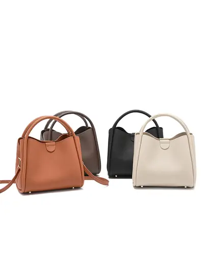 Soft Calfskin Bucket Bag, Large Capacity, Everyday Shoulder Bag - 5