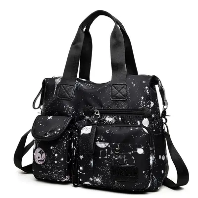 Women's Printed Nylon Crossbody Bag, Large Capacity Casual Shoulder Bag - 5