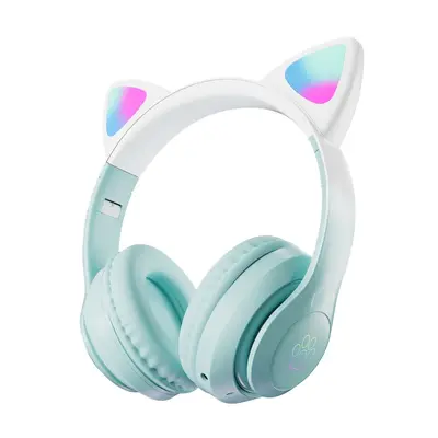 Cute Wireless Gradient Cat Ear Over-ear STN28PRO Bluetooth Headphones Trendy Shock Heavy Bass Gaming Headset