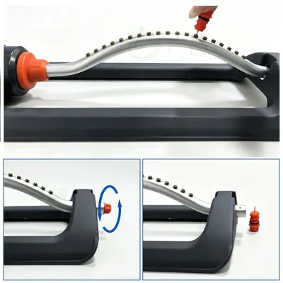 Automatic Oscillating Garden Sprinkler, 19-Hole Nozzle with Hose