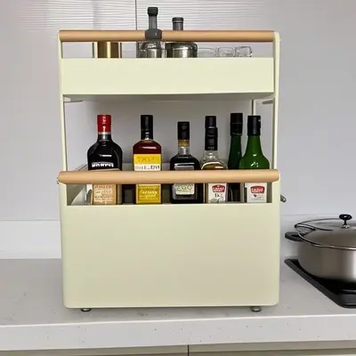 Kitchen Cabinet with Drawers Double-Layer Under-Sink Shelf