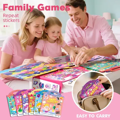 Çocuk sessiz yapışkan kitap DIY serisi çizgi roman eğitici erken öğrenme oyuncağı