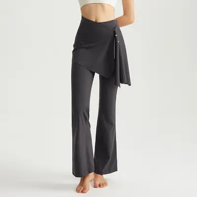 Antibacterial Detachable Two-Piece Yoga Pants, Women's Micro Flare - 11