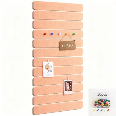 12-Piece Felt Board Set with Wall-Mounted Sticky Notes - 9