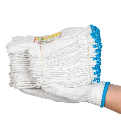 Work Protection Gloves, 600 Yarn, Mechanical Protection, Pure Cotton