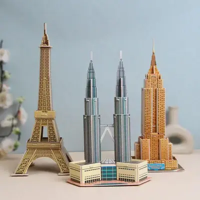 Renkli DIY 3D Yapboz Maket Modeli, Çocuk Oyuncağı, El Yapımı Birleştirme
