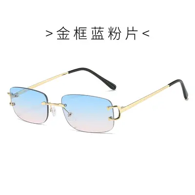 Frameless Metal Men's Sunglasses, Classic Design - 11