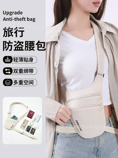 Hırsızlığa karşı seyahat bel çantası, pasaport belge cüzdanı, kişisel görünmez hırsızlık önleyici çanta, Avrupa seyahati yurtdışında crossbody çanta