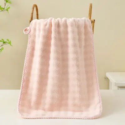 Coral fleece bath towel set, soft absorbent, quick-dry - 12