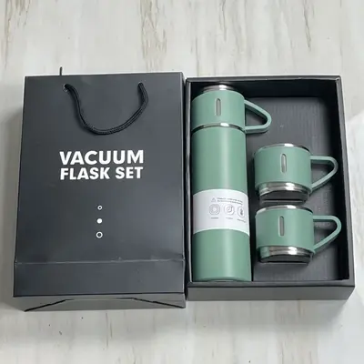 All-Steel Thermos Cup with Lid, Gift Box Set, Leak-Proof - 10