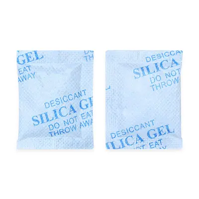 Şeffaf silika jel nem alma boncuğu, giyim ve gıda için küçük paket