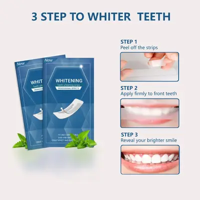 Zahnaufhellungsstreifen Strahlend weiße Zahnaufhellungsstreifen gegen Verfärbungen, Zahnaufhellungsstreifen Teeth Whitening Strips grenzüberschreitend