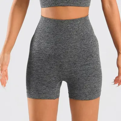 Kadın Askılı Push-Up Spor Sütyeni, Kısa Kollu Atlet ve Yüksek Belli Şort Yoga Takımı - 10