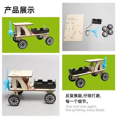 Elektrisches Windkraft-Geländewagen, STEAM-Physikexperiment für Grundschulkinder