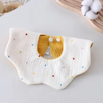 Baby Double-Sided Waterproof Bib, Pure Cotton, 0-3 Years - 12