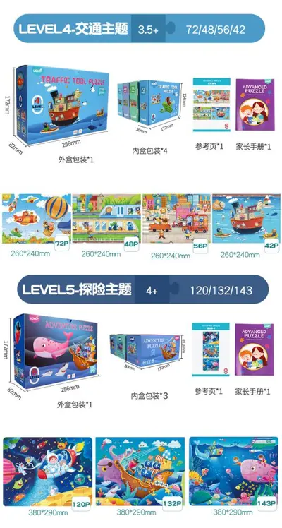 圣诞礼品定制儿童智力进阶拼图幼儿宝宝早教拼图儿童早教玩具定制 - 10