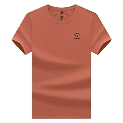 Pure Cotton Men's Round Neck Short Sleeve Loose Fit T-Shirt - 12