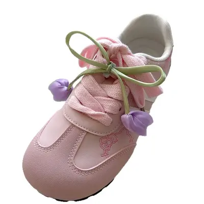 Korean-Style Ballet Tulip Shoe Buckle Decorative Charms for Trainers and Canvas Shoes, Sweet Pink Girly Shoe Accessories
