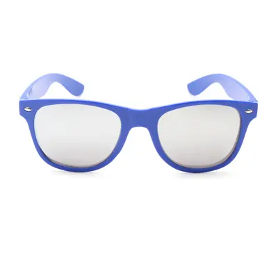Solid Color Rivet Sunglasses with Logo - 4