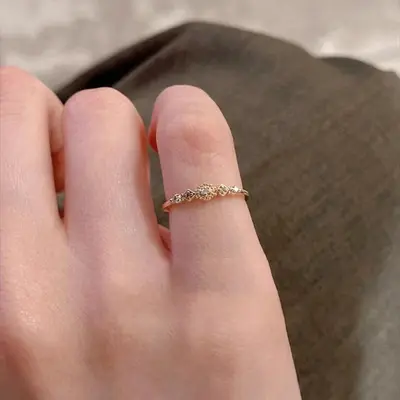 Diamant-Blumen-Ring, leichter Luxus, feiner Schnitt, Retro-Design - 3
